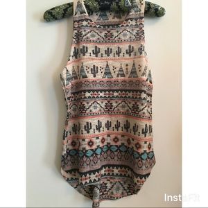 Ginger G Racerback Tank Top S Cactus Knit Aztec